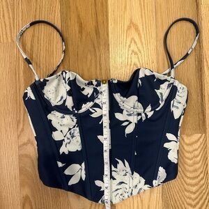 In the Morning bustier in navy floral by White  Fox.